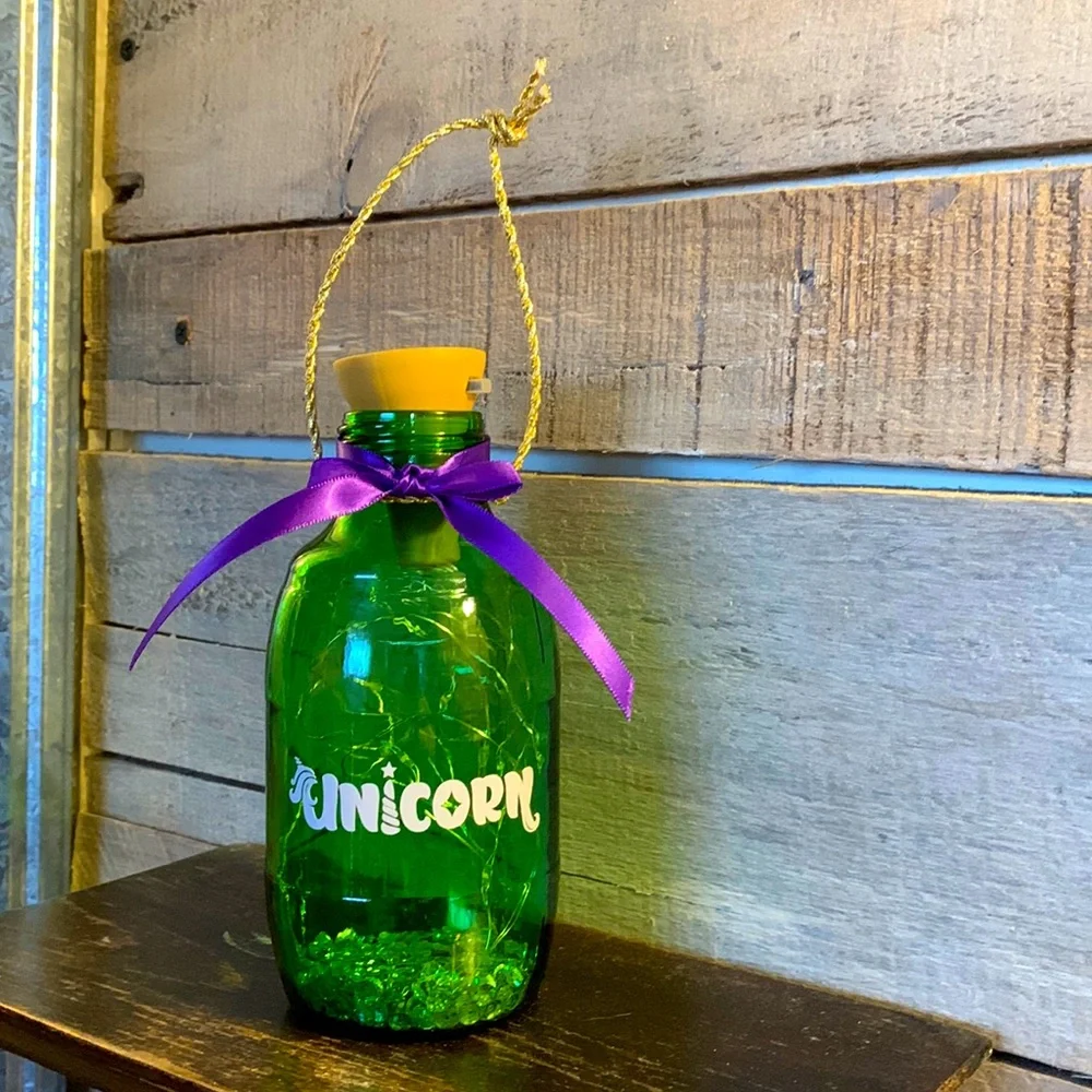 Hand Crafted- ‘Unicorn’ Green Barrel Solar Lantern
